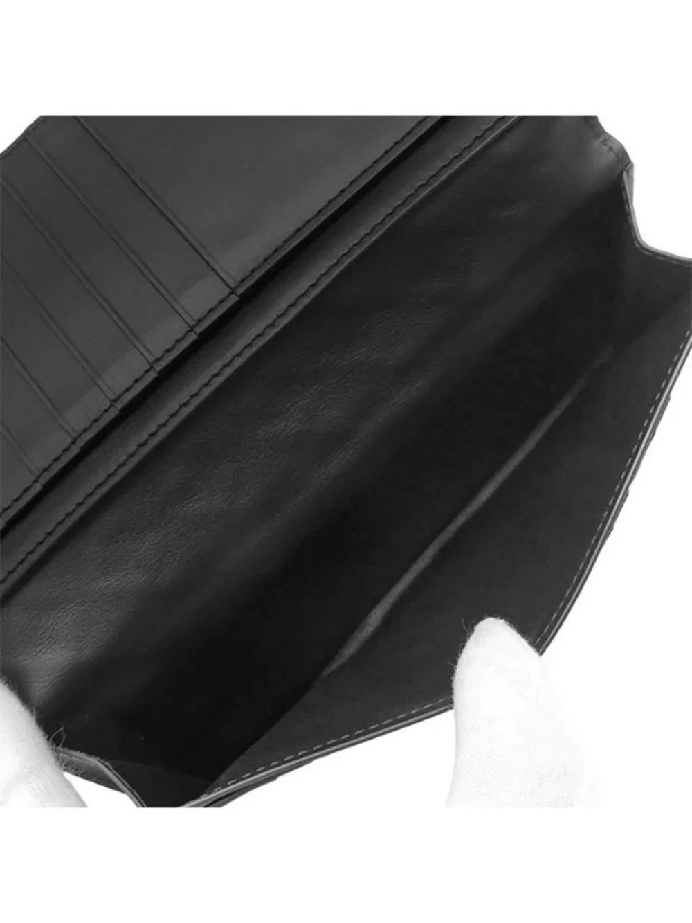 Bottega Veneta Wallet Intrecciato Leather Black Billfold Card Case Flap